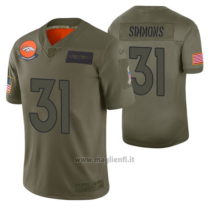 Maglia NFL Limited Denver Broncos Justin Simmons 2019 Salute To Service Verde